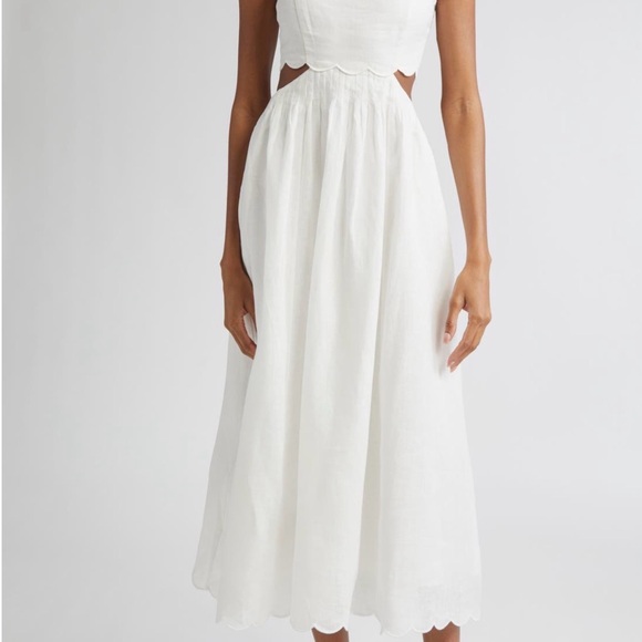princess polly baby blue dress Zimmermann Patience Midi Dress in Mustard Floral main image 1